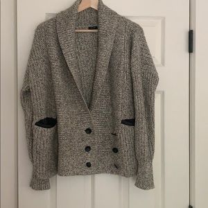 Marled double breasted sweater